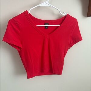 Wild Fable Red V-Neck Crop Top